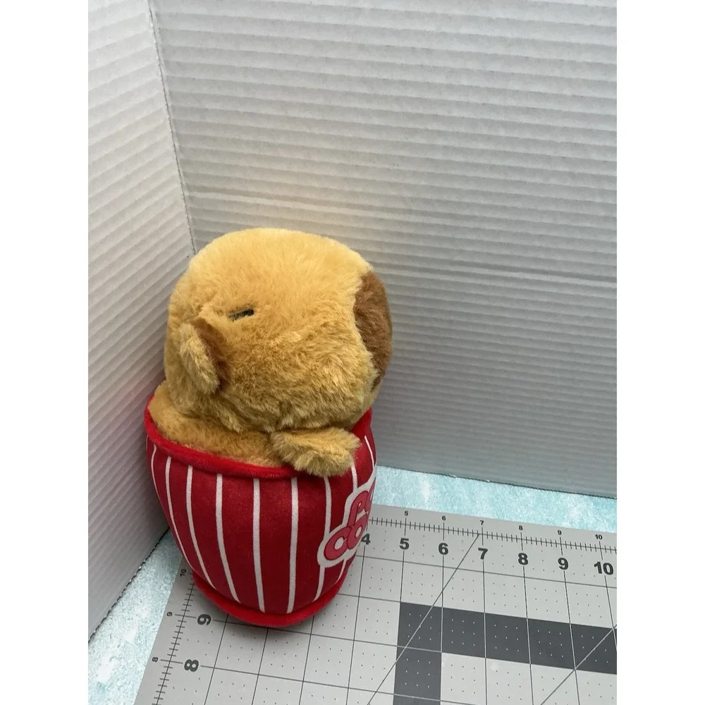 Plush Red Striped Popcorn‎ Bag Stuffed Animal